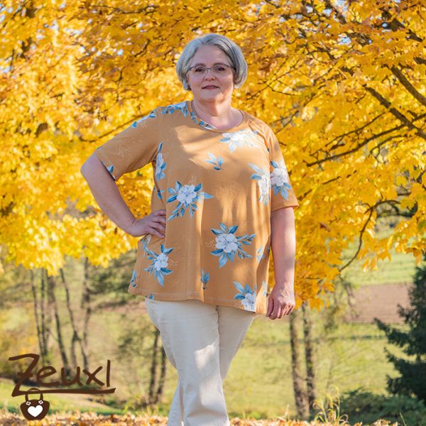 Zeuxl Senffarbenes Herbst-Jenny-Shirt