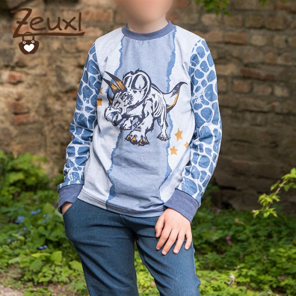 Zeuxl Triceratops Shirt in blau