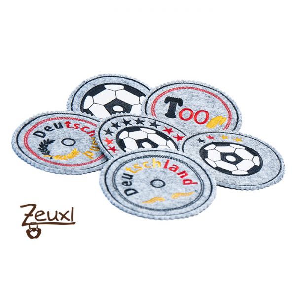 Zeuxl Glasuntersetzer Fußball